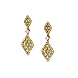 18K Yellow Gold Fancy Yellow Diamond Skinny Diamond-Shaped Drop Earrings