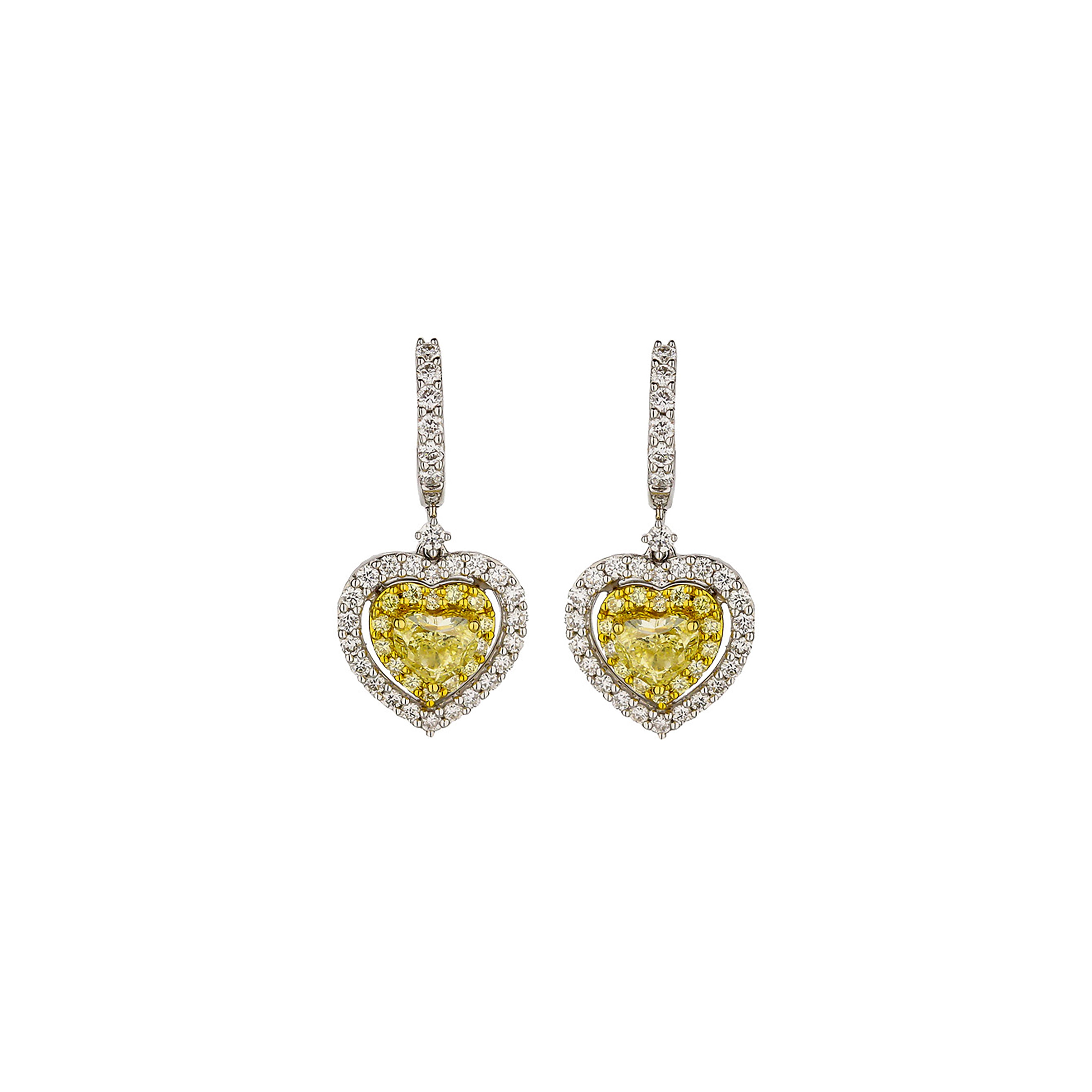 Gold, White Gold, 19.64cts Fancy Intense Yellow Diamond And Diamond Drop  Earrings Available For Immediate Sale At Sotheby's