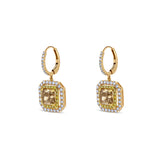 18K Rose & Yellow Gold Fancy Diamond And White Diamond Earrings