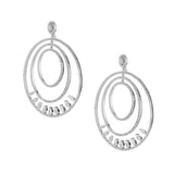 18K White Gold 3 Floating Circle Diamond Drops