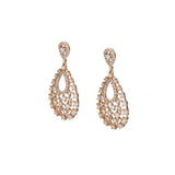 14K Rose Gold Round Diamond Chandelier Drop Earrings