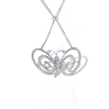 18K White Gold Diamond Butterfly Necklace