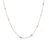 14K Rose Gold Bezel Set Diamond Station Chain Necklace