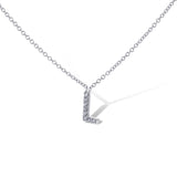 14K White Gold Letter 'L' Diamond Pendant Necklace