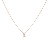 14K Rose Gold Letter 'S' Diamond Pendant Necklace