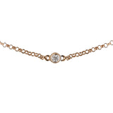 14K Rose Gold 12" Bezel Set Diamond Station Chain Necklace