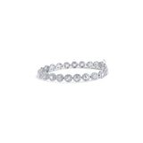 18K White Gold 4 Rose Cut Diamond Bracelet With Halo