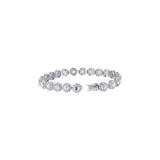 18K White Gold 4 Rose Cut Diamond Bracelet With Halo
