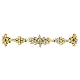 18K Yellow Gold Floral Starburst Design Diamond Bracelet