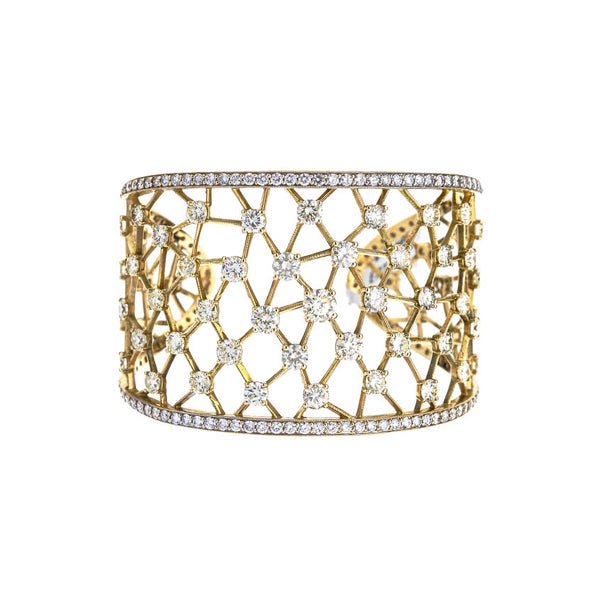 18K Yellow Gold Diamond Cuff Bracelet