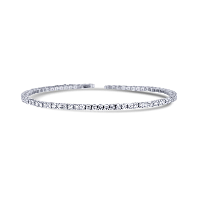 18K White Gold Flex Cuff Bangle