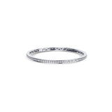 18K White Gold Round Diamond Hinged Eternity Bangle
