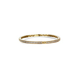 18K Yellow Gold Round Diamond Hinged Eternity Bangle