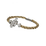 18K White Gold Rope Diamond Toggle Buckle Bracelet
