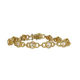 18K Yellow Gold Chain Style Bracelet With Rose Cut Diamonds