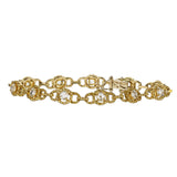 18K Yellow Gold Chain Style Bracelet With Rose Cut Diamonds