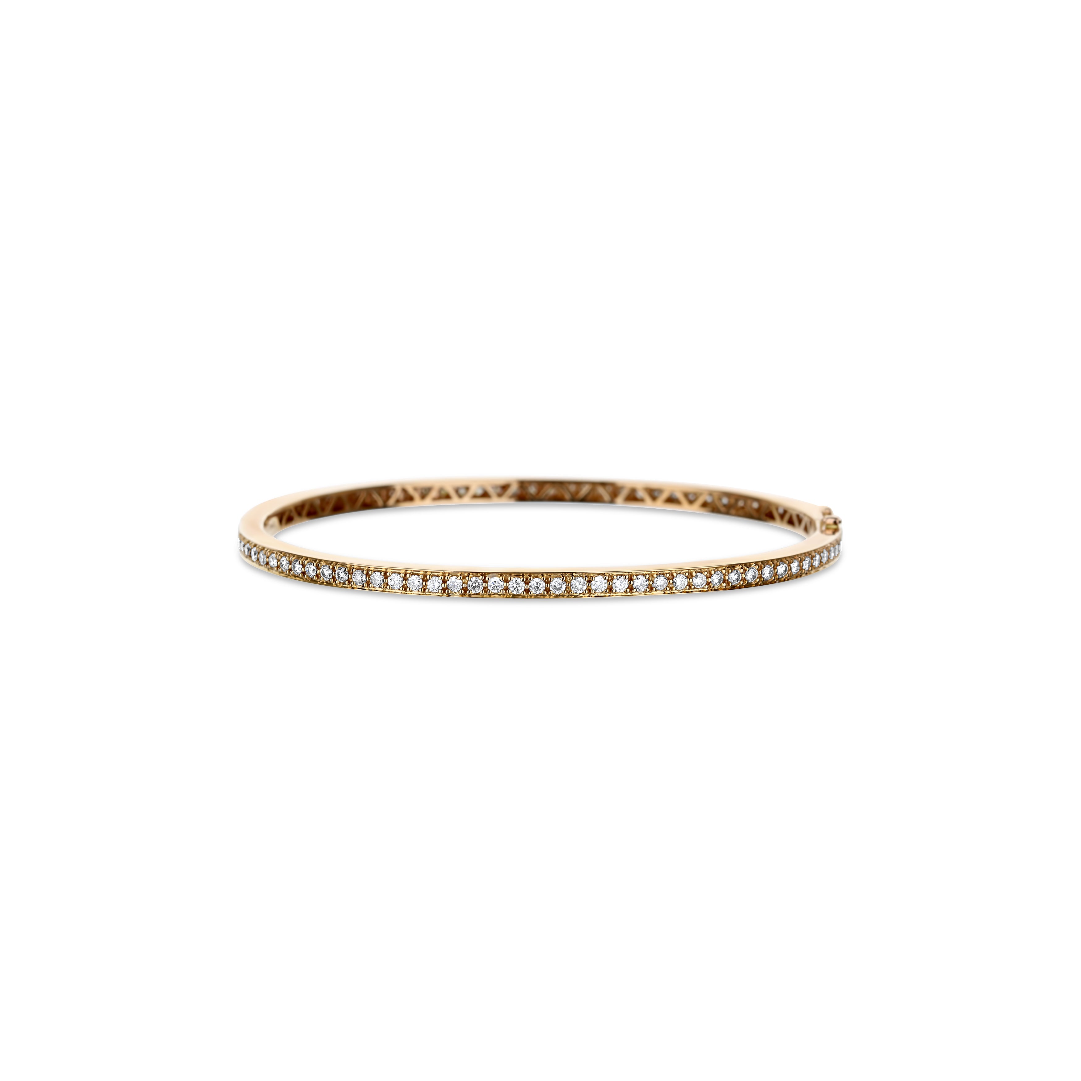 18K Rose Gold Diamond Bangle Bracelet