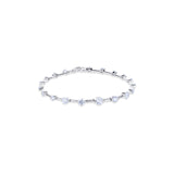 18K White Gold 5 Flowers Bracelet With Fancy Pink Diamonds