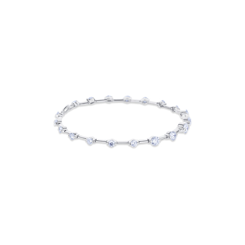 18K White Gold 5 Flowers Bracelet With Fancy Pink Diamonds