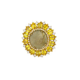 18K Yellow Gold Yellow Sapphire & Diamond Burst Ring