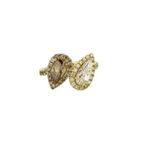 18K Yellow And Brown Pear And Diamond Ring