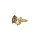 18K Yellow And Brown Pear And Diamond Ring