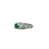 Vintage Emerald And Diamond Ring