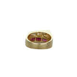 Geometric Ruby And Diamond Band Ring