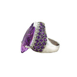 Art Deco Marquise Amethyst And Diamond Ring