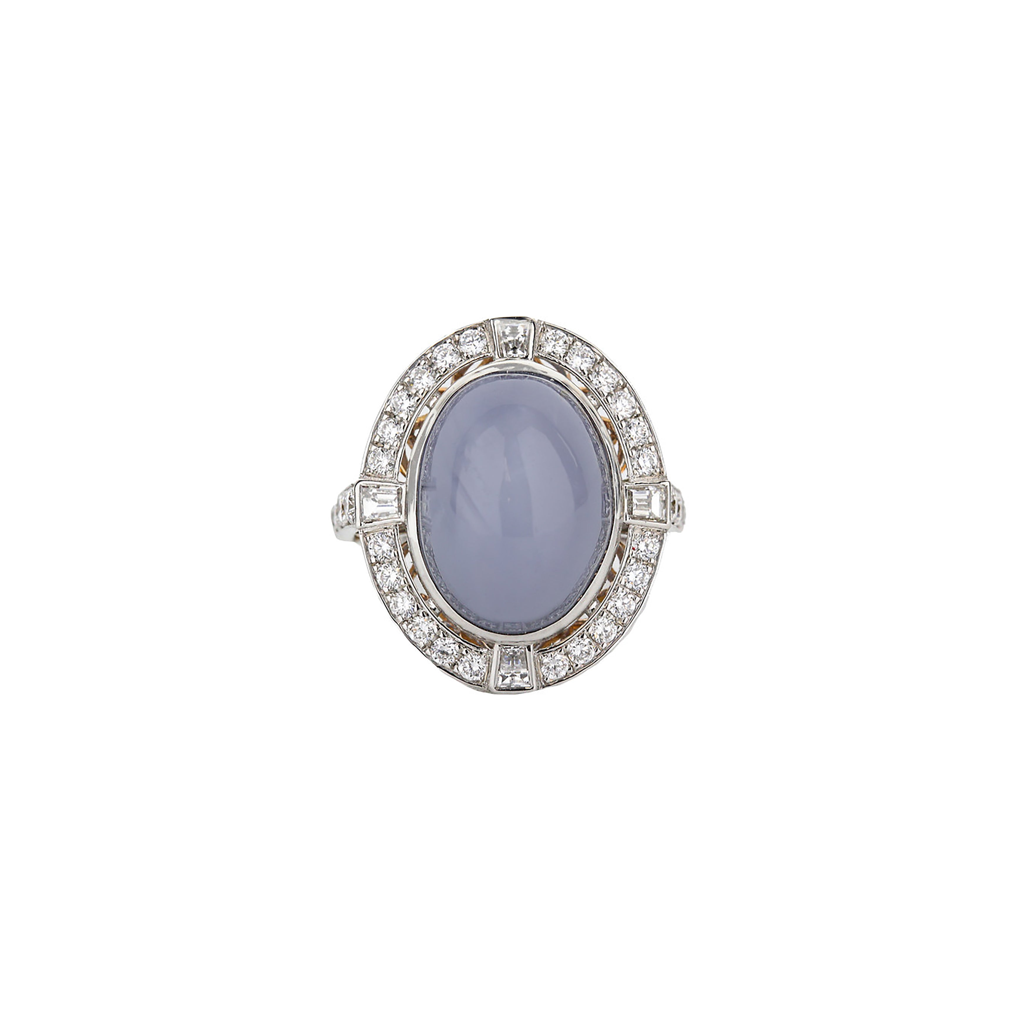 Custom 18K White And Rose Gold Star Blue Sapphire Diamond Ring