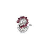 14k White Gold Ruby And Diamond S Ring