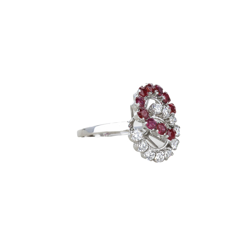 14k White Gold Ruby And Diamond S Ring