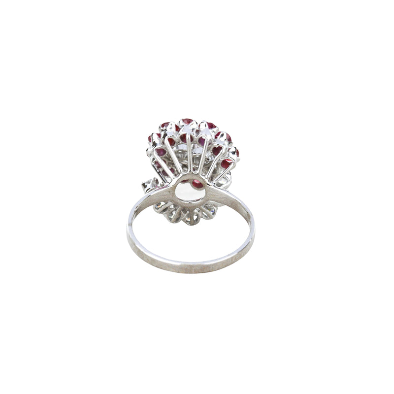 14k White Gold Ruby And Diamond S Ring