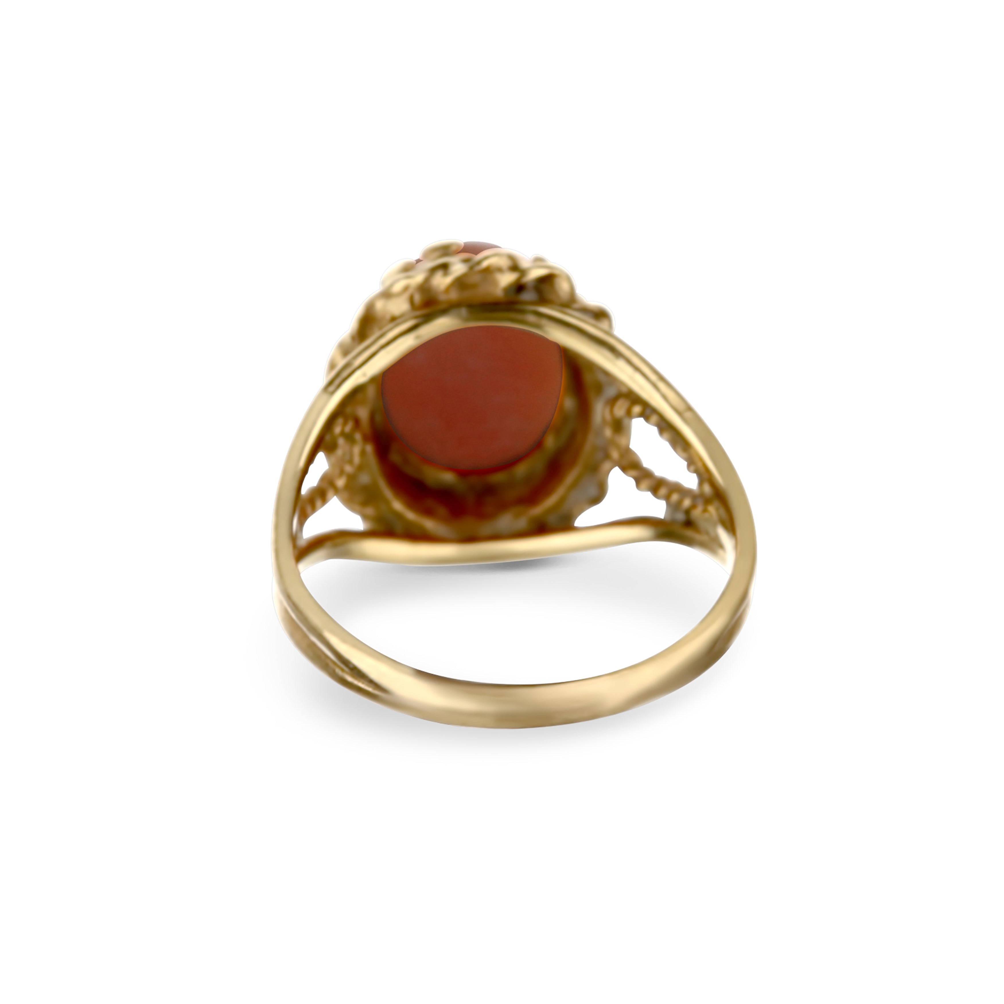 Oval Coral Cab Ring