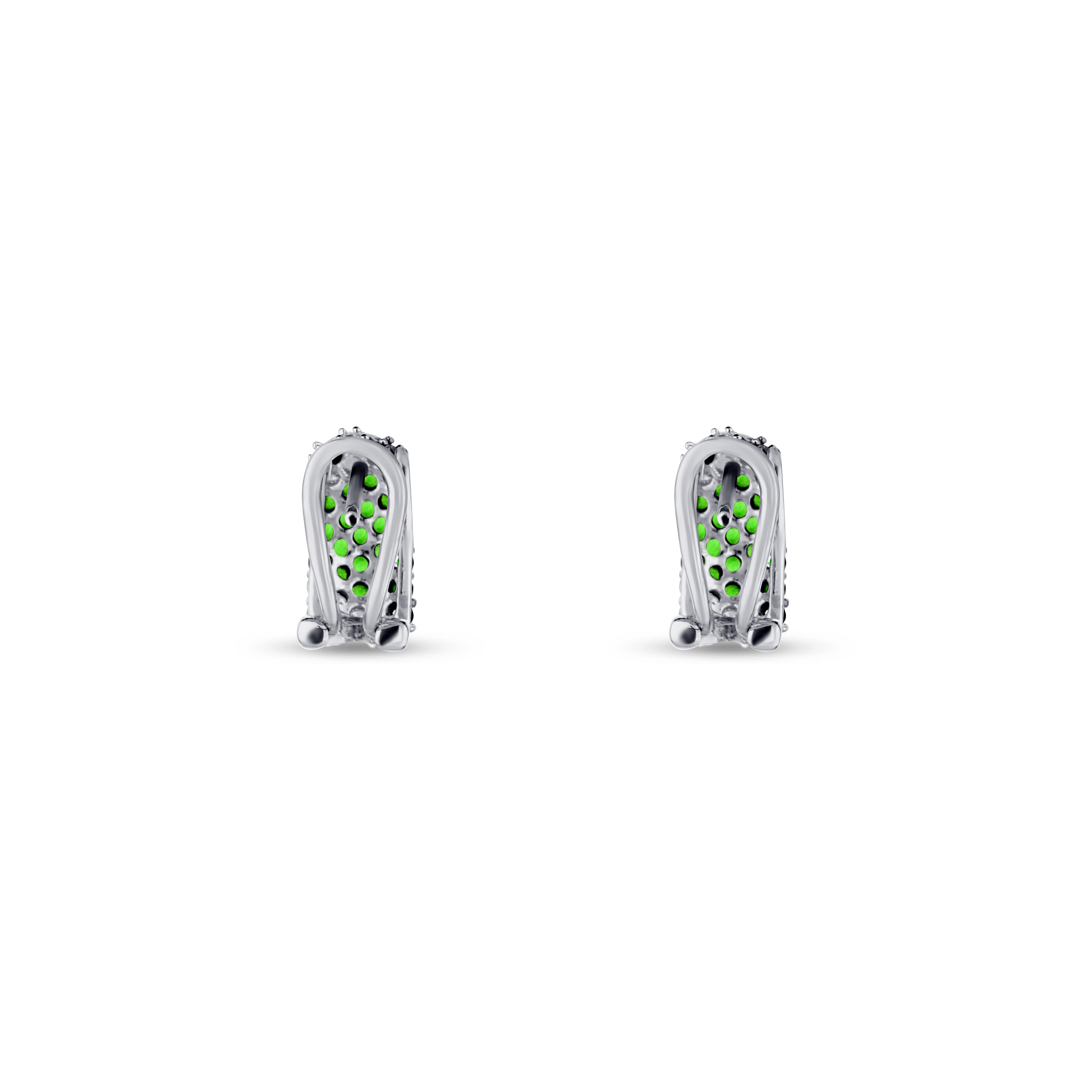 18K White Gold Omega Backing Earrings