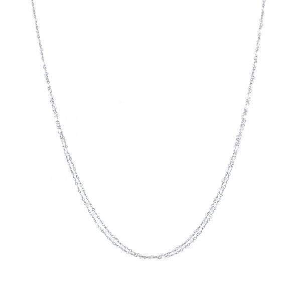 18K White Gold 40" Moonstone Briolette Necklace
