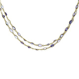 18K Yellow Gold 36" Oval Tanzanite Necklace