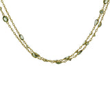 18K White Gold Green Sapphire Bezel Set Station Necklace