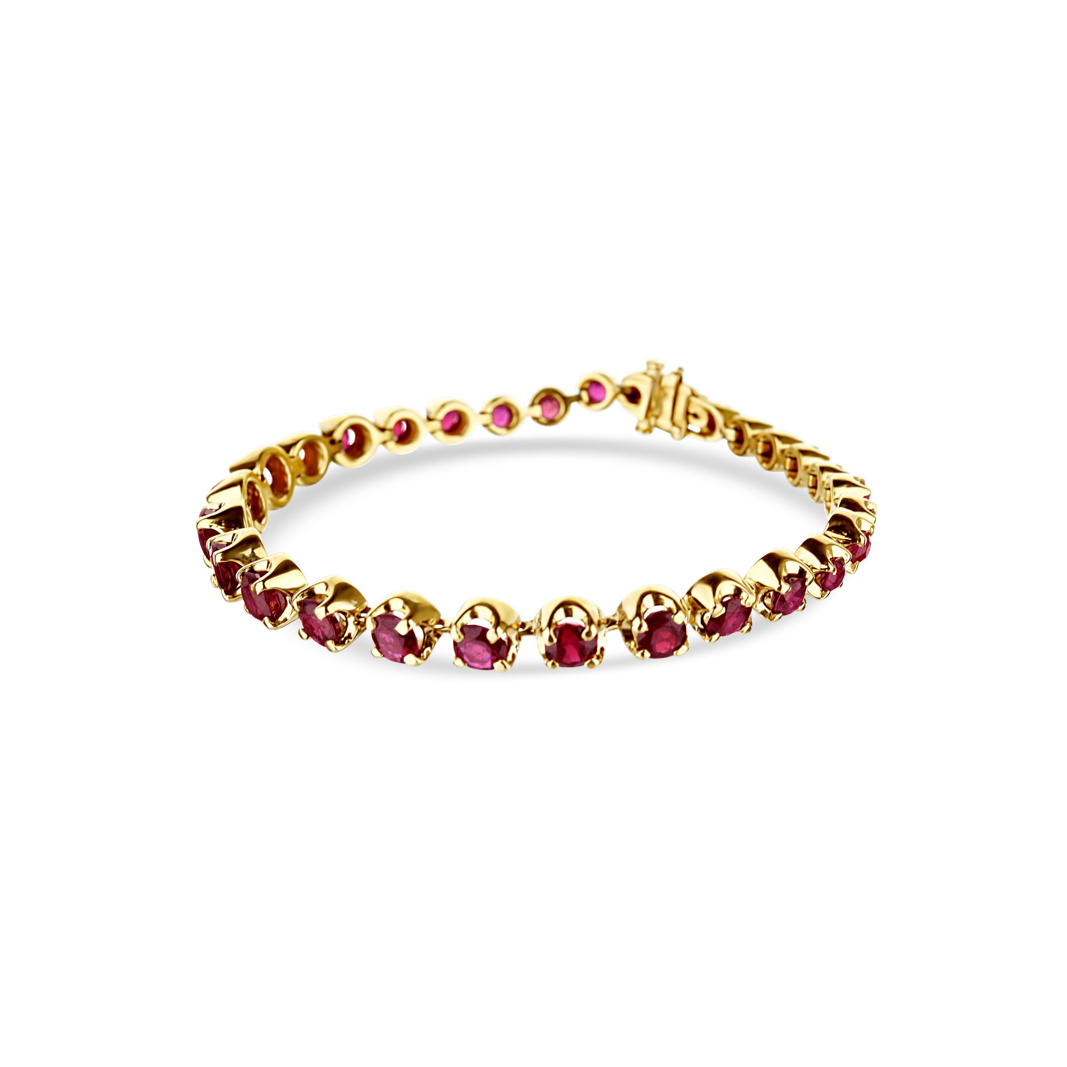 Lab-Grown Oval Ruby Bolo Bracelet with Bezel Diamonds