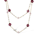 Purple Venetian Glass And Pearl Necklace