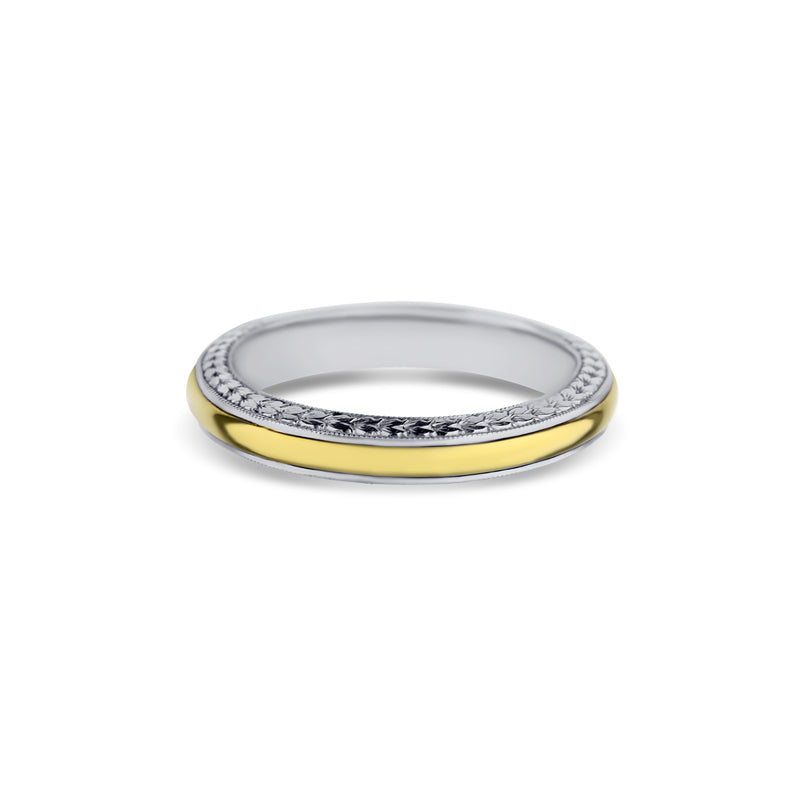Platinum & 18K Two-Tone Yellow Gold Band