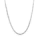 14K White Gold 18" Figaro Link Chain Necklace