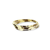 Set Of 5 Yellow Gold Bangle Stackable Bracelets