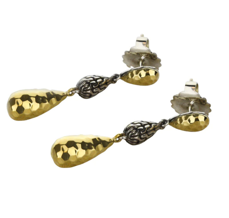New John Hardy Classic Hammered Drop Earrings