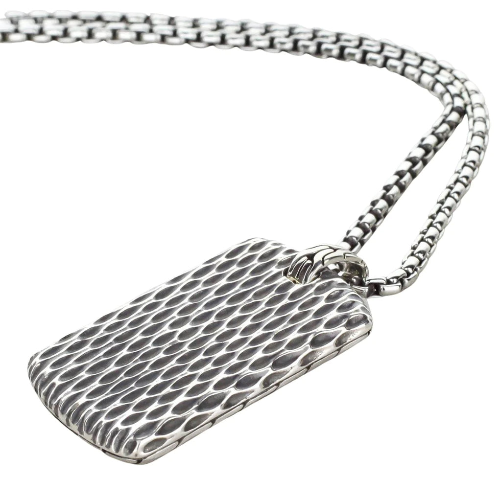 West Point Dog Tag by John Hardy with Box Chain at M.LaHart & Co.