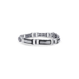 14K White Gold Men'S White And Black Diamond Link Bracelet