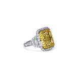 Platinum And 18K Gold 5 Carat Fancy-Yellow Diamond Ring