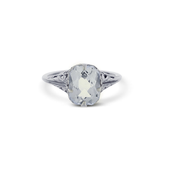 Art Deco Style Aquamarine Ring