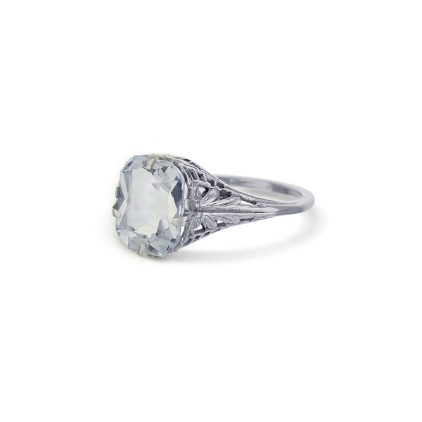 Art Deco Style Aquamarine Ring