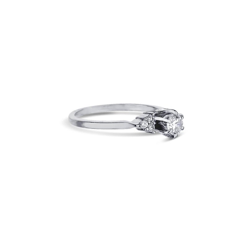 14K White Gold Diamond Engagement Ring Center Diamond